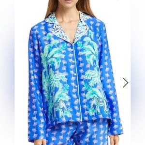 Lilly Pulitzer Woven Pajama Top in Blue Grotto